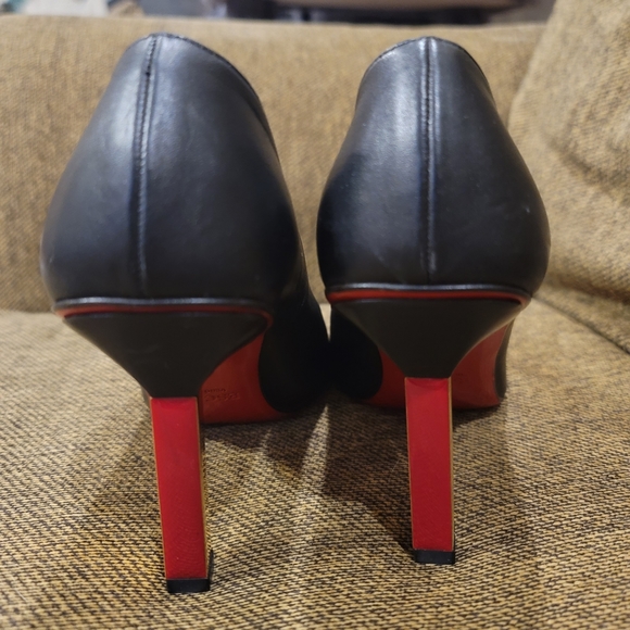 Escada Black and Red Square Toed Heels size 6B - Picture 7 of 9
